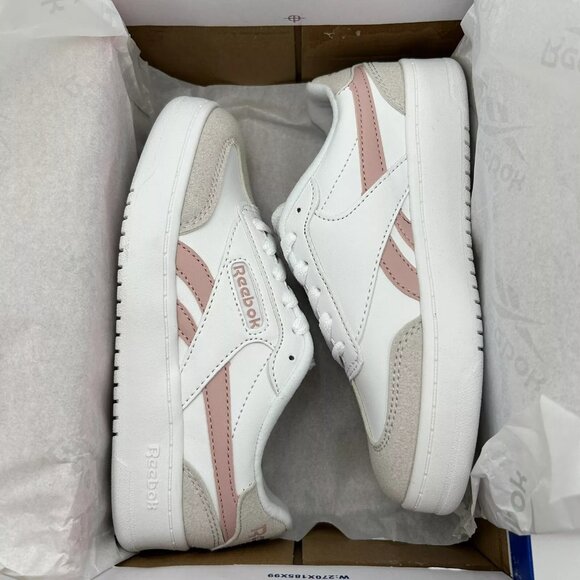 Reebok Forte Lounger Youth Girls Casual Sneaker Size 1 White/Pink Lace up Shoes - Picture 9 of 13